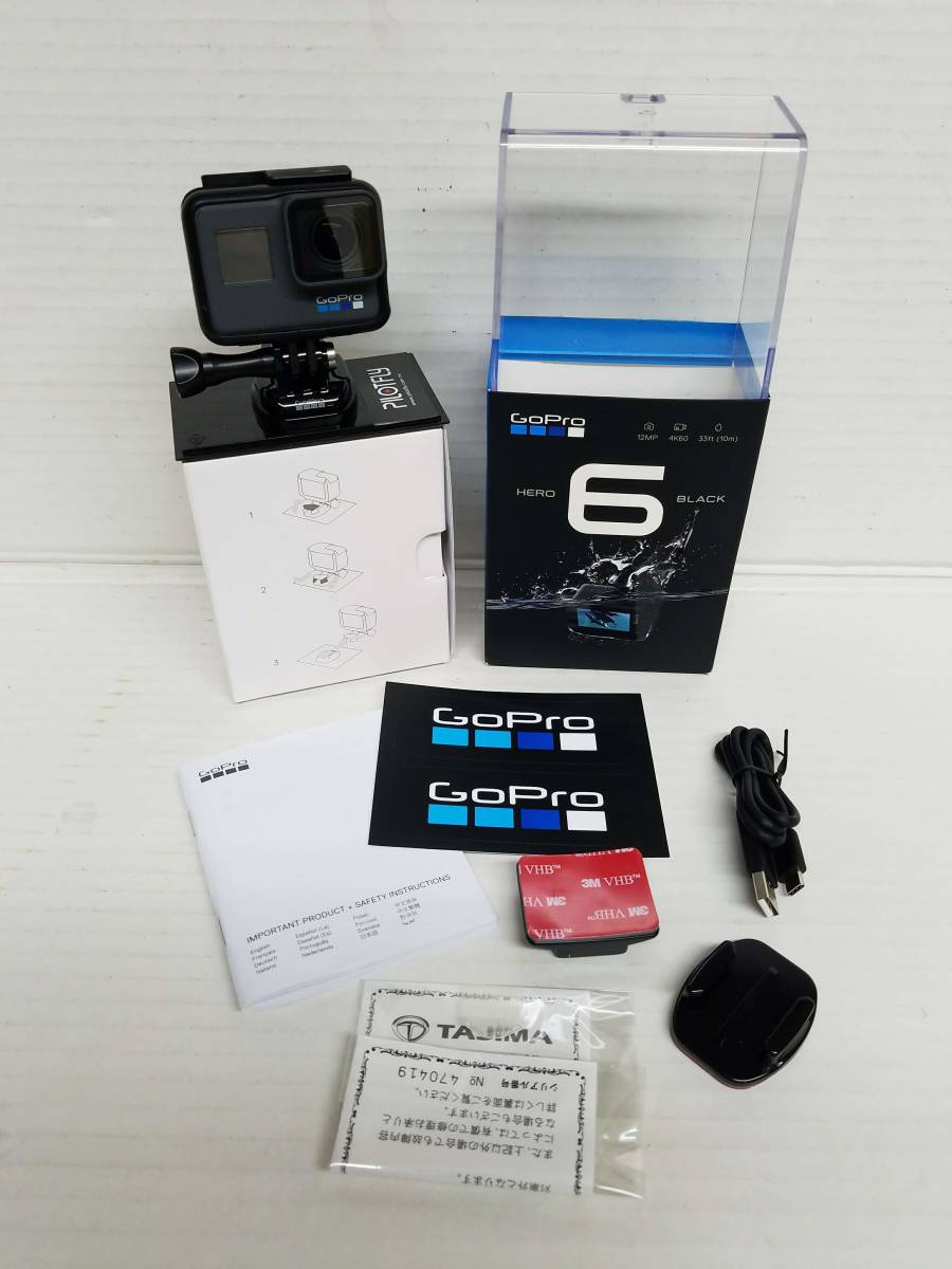 T105[06] [美品] GoPro ウェアラブルカメラ HERO6 Black CHDHX-601-FW アクションカメラ 中古