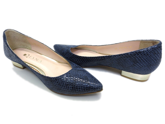 ダイアナ DIANA パイソン型押し ローヒール パンプス 24cm