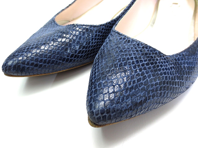 ダイアナ DIANA パイソン型押し ローヒール パンプス 24cm