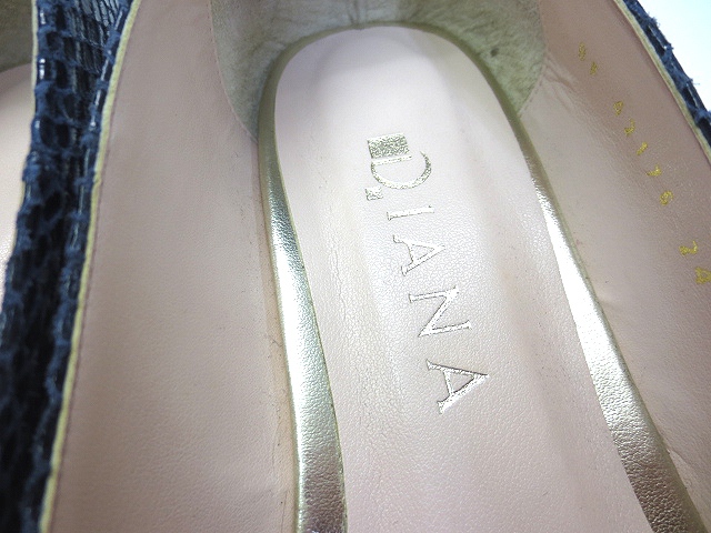 ダイアナ DIANA パイソン型押し ローヒール パンプス 24cm