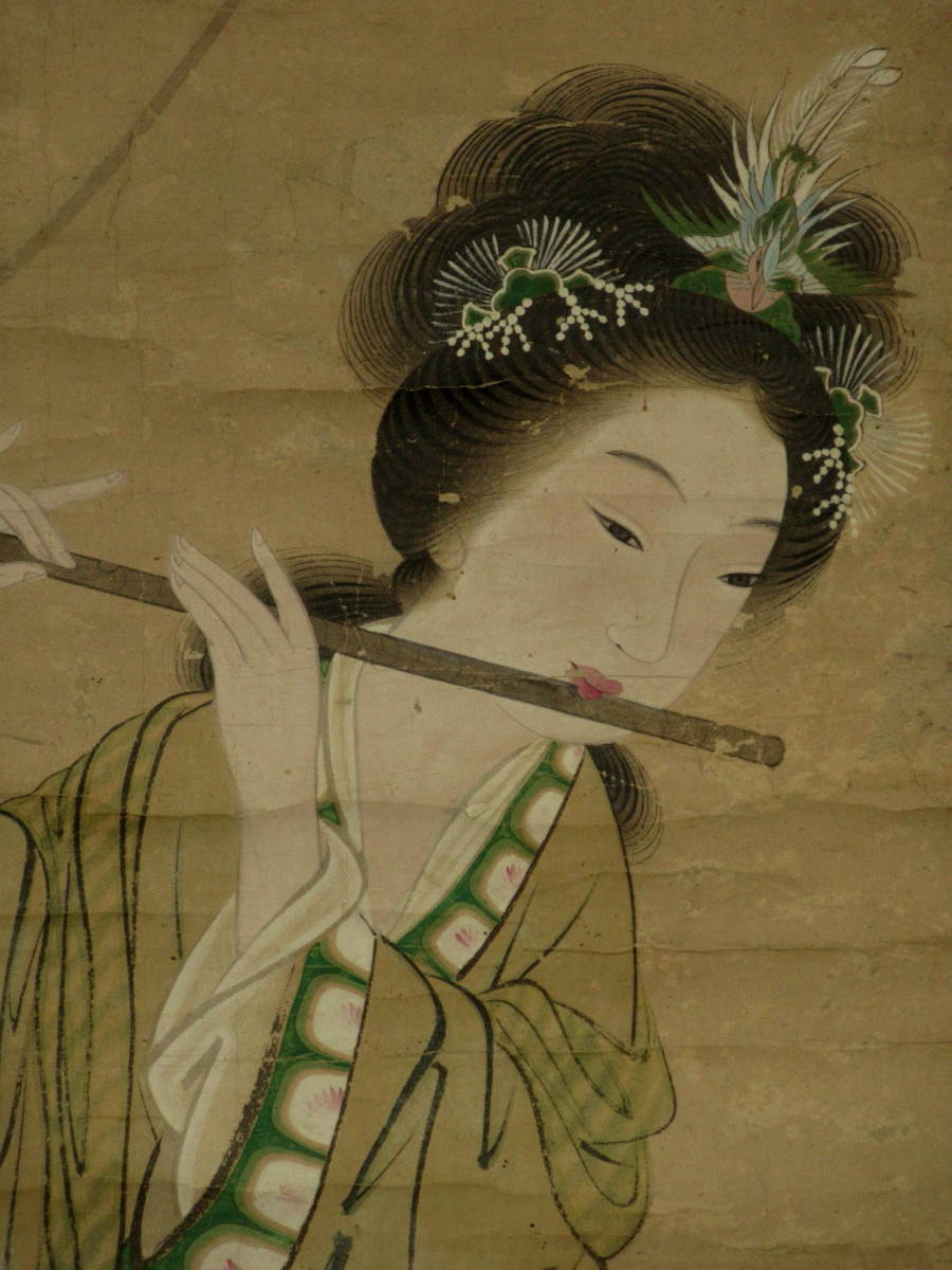 模写】掛軸 常山源瑛 「唐美人」 美人画 紙本 合箱 【公式通販】