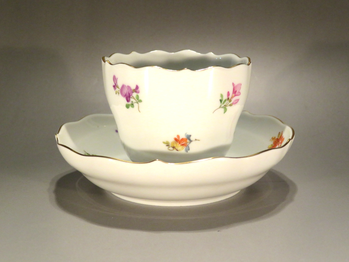 マイセン柿右衛門写 金彩御所車花紋 プレート希少 マイセン 金彩花紋