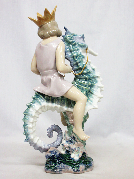 【ひょうたん】LLADRO リヤドロ 陶器人形 「海の王子」 廃盤品 ガラスケース付_4