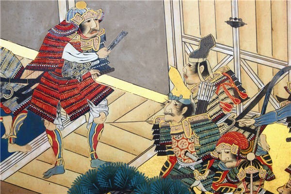 幸】大名品 源平合戦図平屏 六曲一双 一の谷の戦い 時代屏風 〈真作