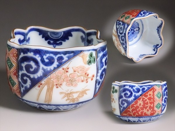 驚きの破格値】 ☆華心☆ ASq-N1013 大聖寺伊万里 染錦 逆蛸