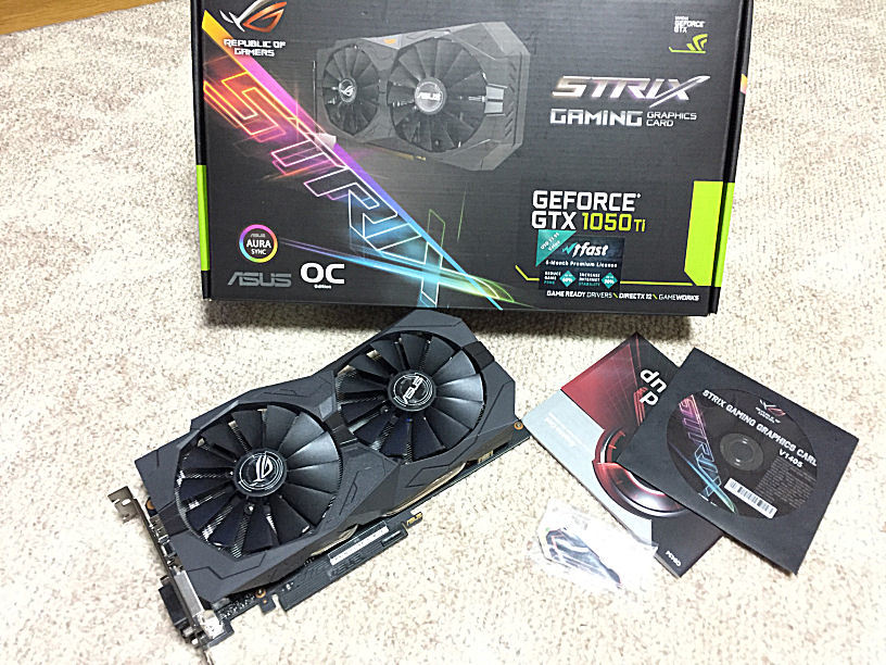 ASUS ROG STRIX-GTX1050TI-O4G-GAMING NVIDIA GTX1050Ti 4GB 動作良好