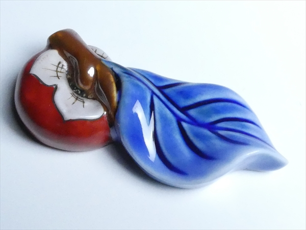 B307 十四代酒井田柿右衛門 柿形箸置 五客揃