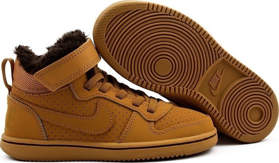 18cm ナイキ コート バーロウ ミッド ウィンター PSV ウィート AA5648-700 COURT BOROUGH MID WTR PSV 薄茶　黄土色