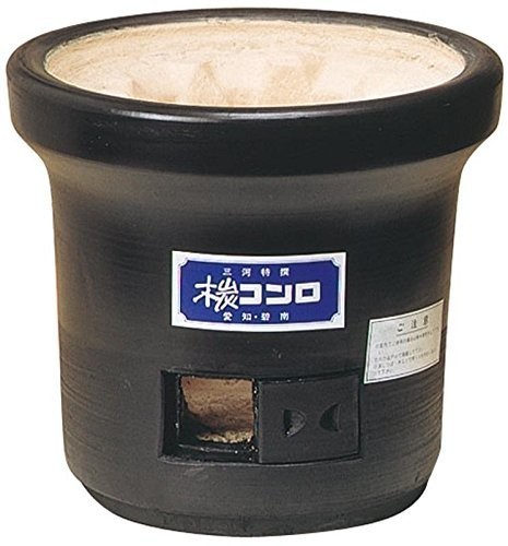 直径27cm 三河産黒七輪 黒木炭コンロ 杉松製陶製 アウトドア調理器具