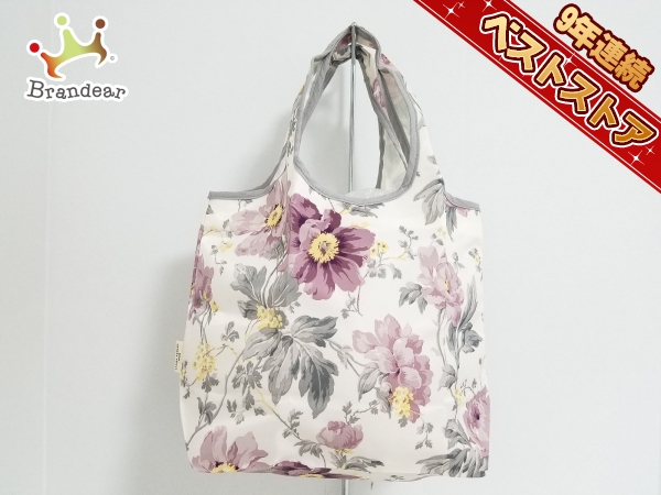  ローラアシュレイ LAURAASHLEY バッグ トートバッグ ナイロン 白&times;パープル&times;マルチ エコバッグ/ミニサイズ 同様(かばん、バッグ)｜売買されたオークション情報、yahooの商品情報をアーカ かばん、バッグ
