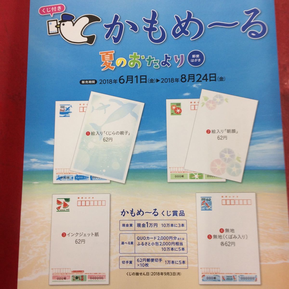 2018 かもめ～る 朝顔 100枚 送料無料 かもめーる_1