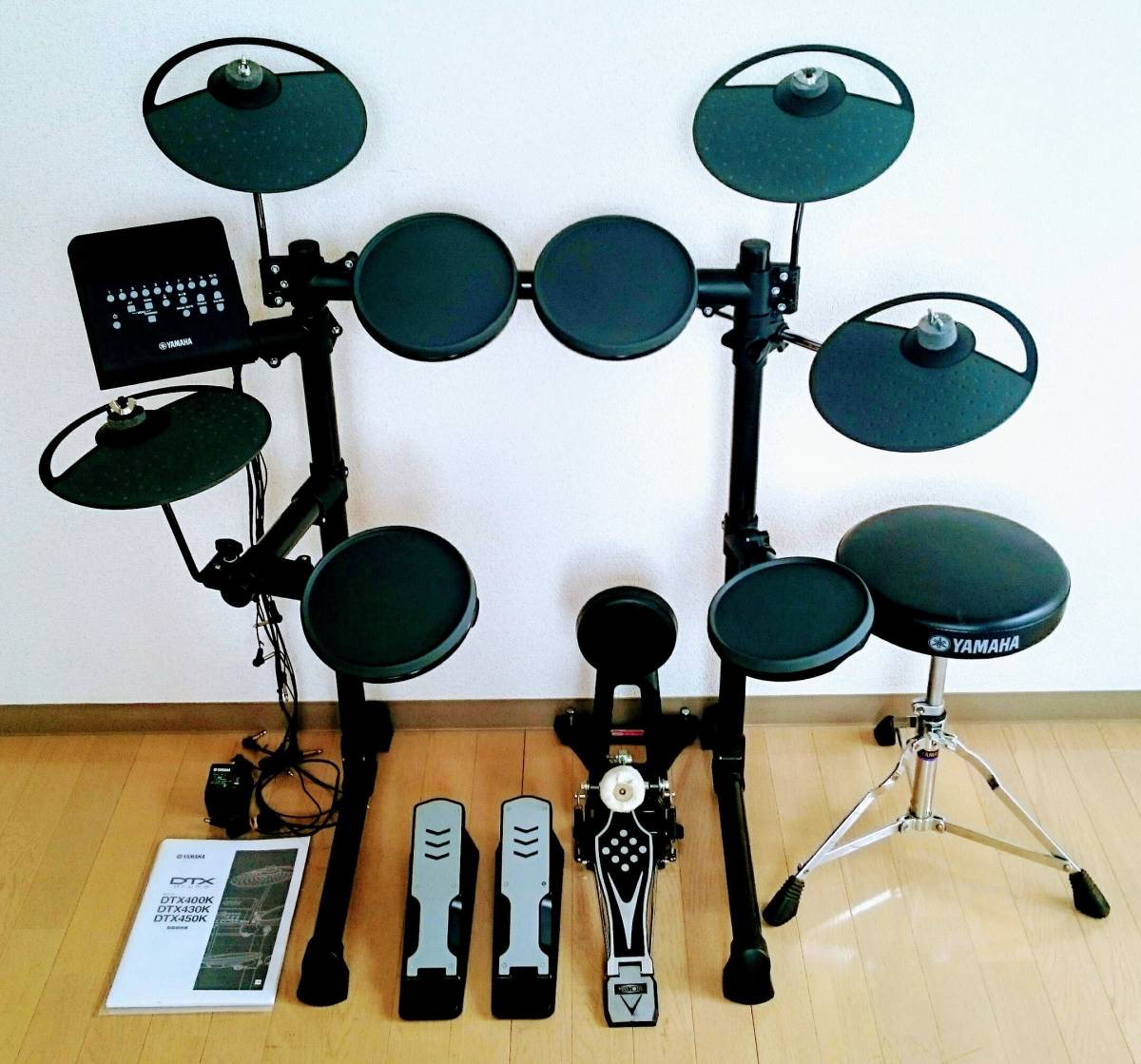 ★☆★ YAMAHA DTX400KS 電子ドラムセット + シンバル追加(DTX430KUPGS並み) + ツーバス仕様 新品同様・超美品 ★☆★ #180624