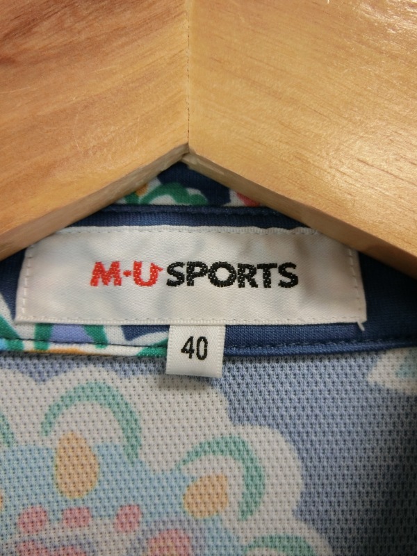 【美品】MU SPORTS(エムユースポーツ) ワンピース 青総柄 レディース 40 ゴルフウェア