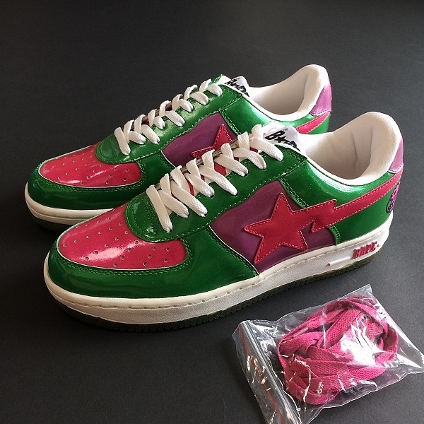 驚きの破格値，爆買い レア A BATHING APE エイプ BAPE STA ベイプスタ FS-001 エナメル 29cm デッドストック(靴)｜売買されたオークション情報、yahooの商品情報をアーカイブ公開 - オークファン 靴