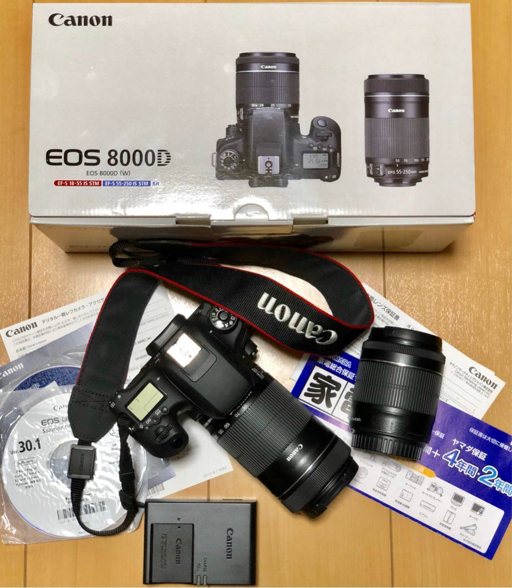 Canon EOS 8000D(W) ダブルズームキット 保証残2年 美品 CANON EOS