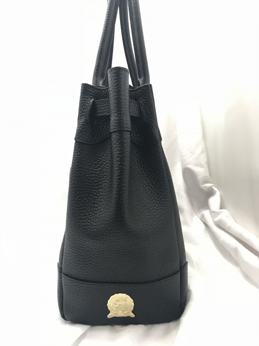 □新品未使用級【ADMJ 牛革 シュリンク ブラックレザー ターン □新品未使用級【ADMJ 牛革 シュリンク ブラックレザー ターン