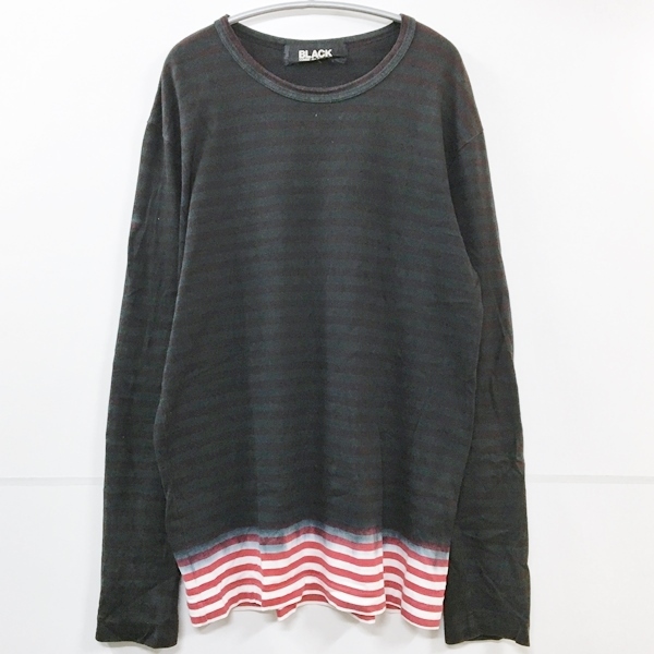 COMME　des GARCONS BLACK　コムデギャルソン　ブラック　ボーダーTシャツ　M
