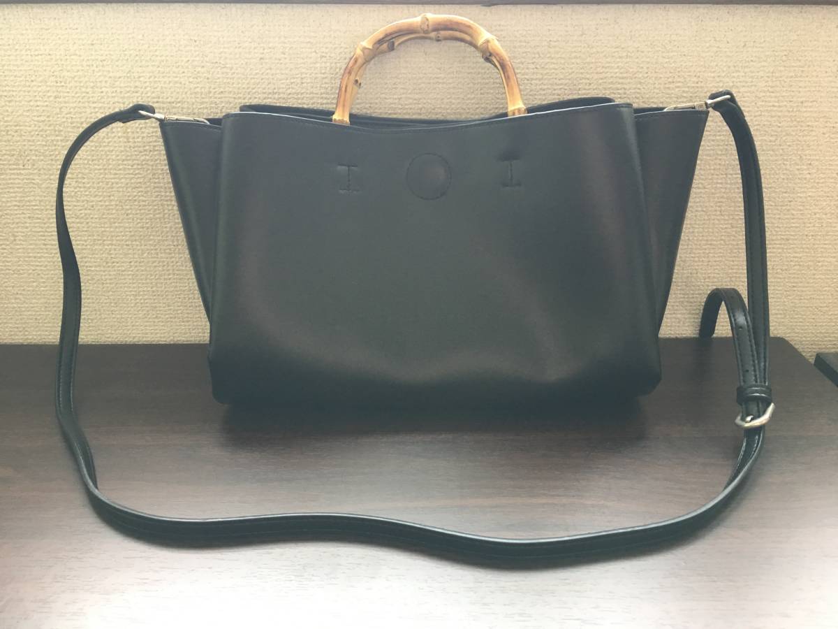 LS Scene☆エルエス シーン バンブーハンドル 2wayバッグ☆黒色 