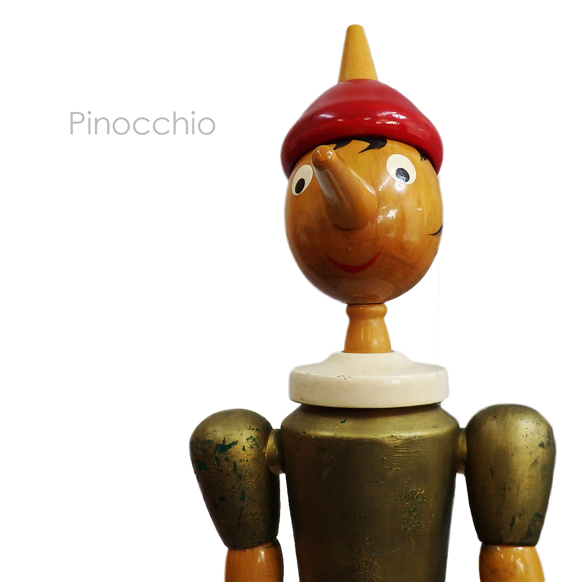 希少!! ピノキオ 特大 木製人形 イタリア製 2173 P-130 ビンテージ