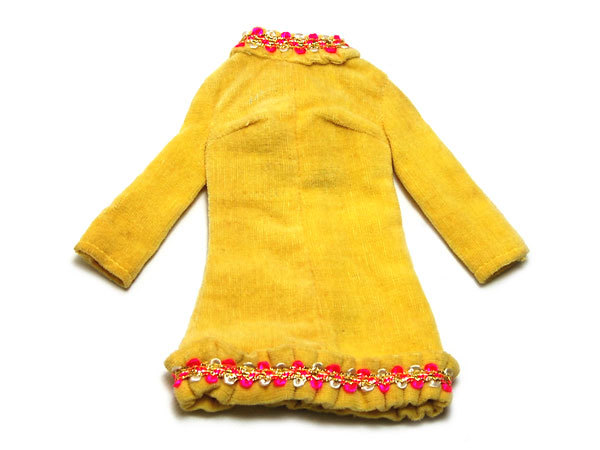 ヴィンテージ バービー Barbie 洋服 アウトフィット　『Yellow Mellow #1484』 1969年　イエローベロア ドレス