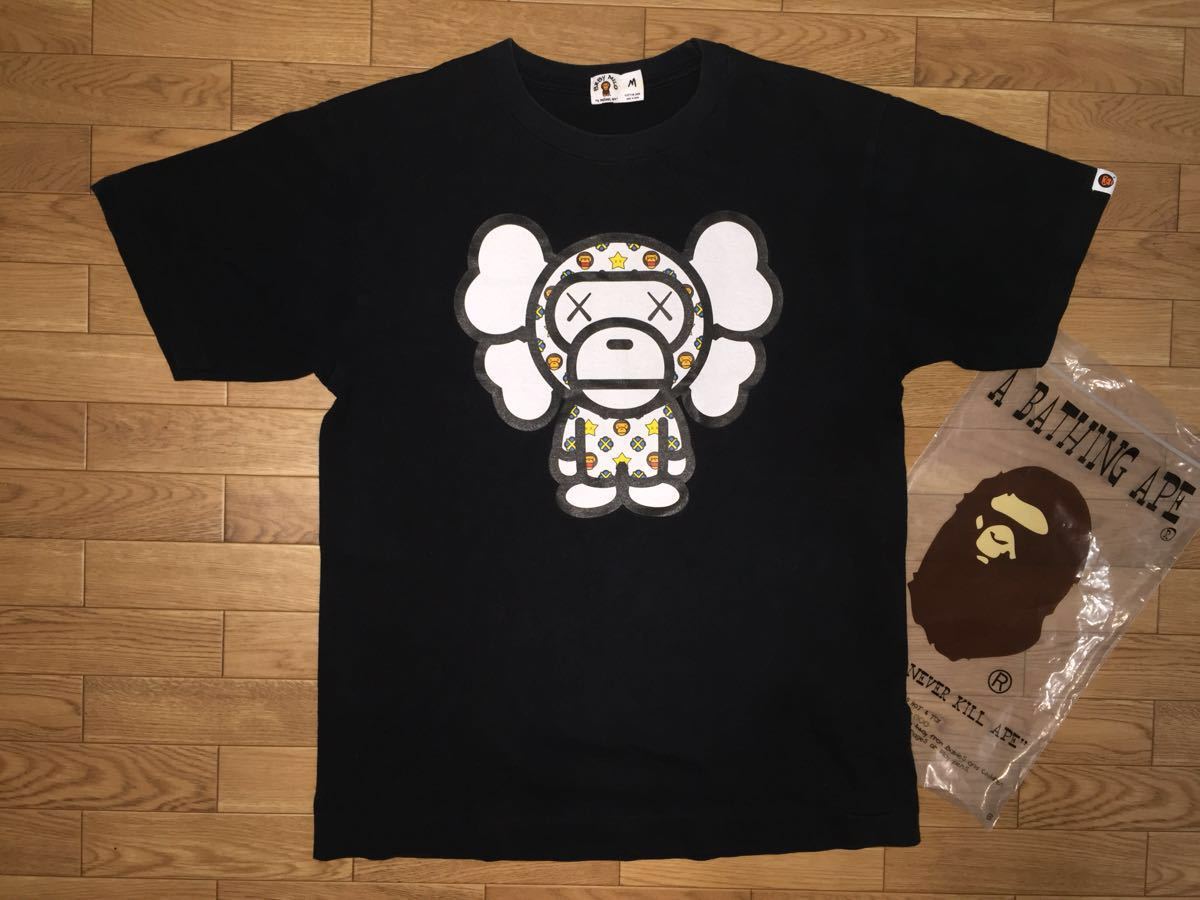 送料無料，人気セール APE &times; kaws カウズ マイロ Tシャツ 黒 M シャーク(Mサイズ)｜売買されたオークション情報、yahooの商品情報をアーカイブ公開 - オークファン 男性用