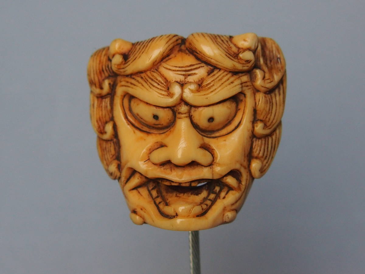 19世紀 根付　鬼　悪魔 面根付