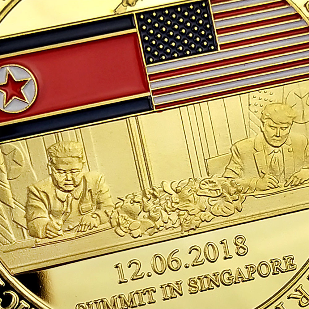入手困難①】史上初 米朝首脳会談 調印式 記念コイン アメリカ トランプ大統領