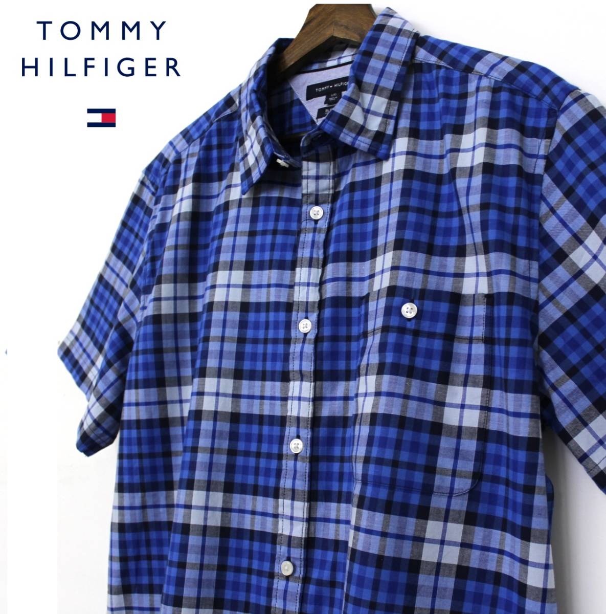 セール，本物保証 残1 USAモデル/日本未発売 tt958 Tommy Hilfiger 半袖シャツ メンズXL SLIM FIT 涼しい設計シャツ トミーヒルフィガー正規品(半袖シャツ)｜売買されたオークション情報、yahooの商品情報をアーカイブ公 男性用