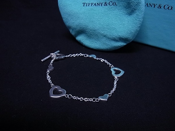 1円 ■新品仕上げ■ TIFFANY＆Co. ティファニー ハート リンク ラリアット ブレスレット SV925 シルバー L409J