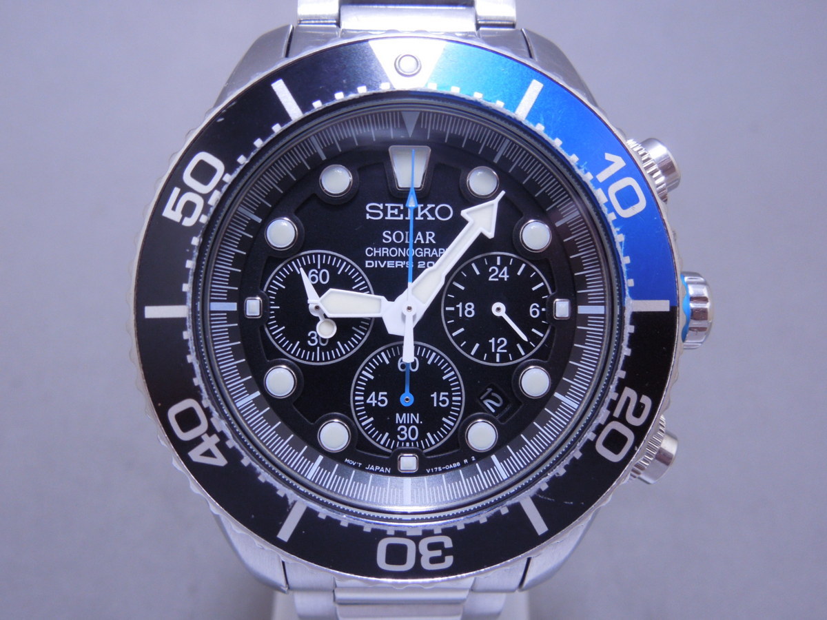 SEIKO セイコー ダイバーズ クロノグラフ ソーラー SSC017PC V175-0AD0