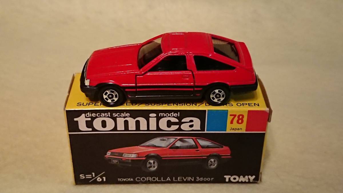 ☆トミカ S＝1/61 トヨタ AE86 カローラ　レビン　3ドア NO.78 TOMY☆TOYOTA COROLLA LEVIN MADE IN JAPAN T32
