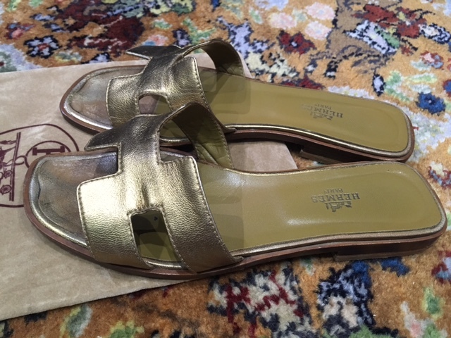 オラン 38.5 ゴールド 未使用さん♥エルメスHERMES オラン ゴールド 38