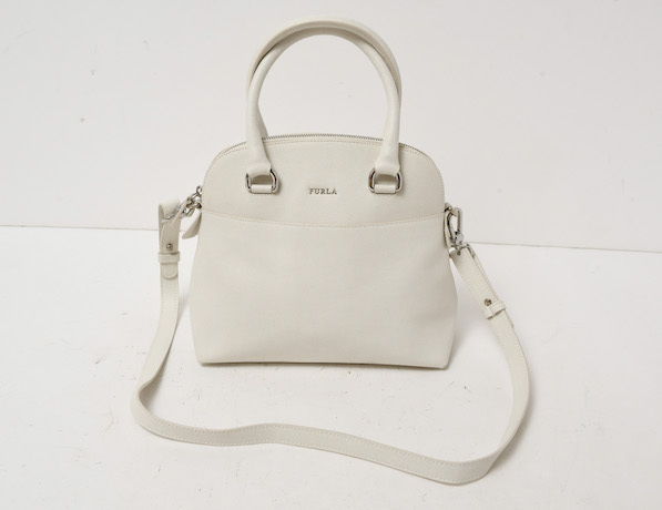 FURLA フルラ レザー 2way ハンドバッグ ショルダーバッグ ホワイト系 