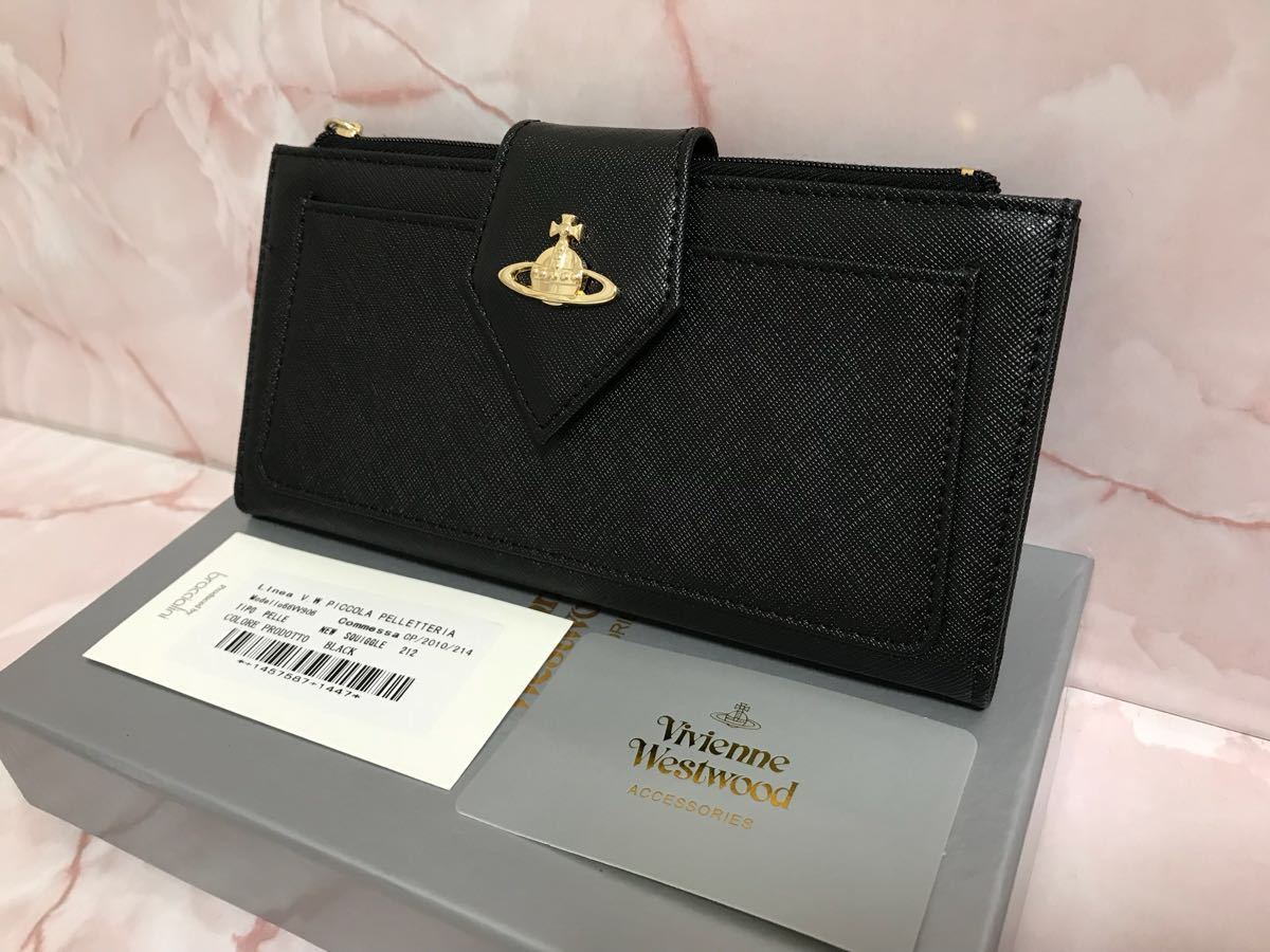 外ポケット☆ブラック長財布☆新品未使用☆ヴィヴィアンウエストウッド 