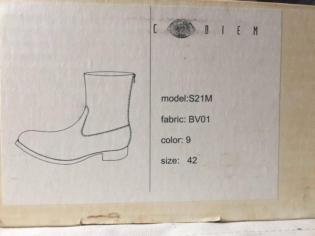 初期 C DIEM 可愛らしい カルペディエム バックジップブーツ size 42