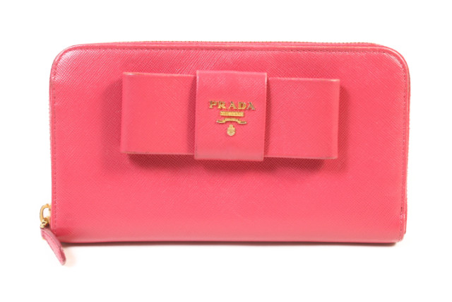 プラダPRADA　1M0506リボンラウンドファスナー長財布[LWTP46887]