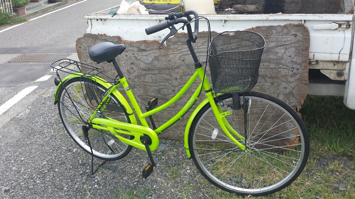 26インチ ママチャリ 自転車 ライムグリーン 26インチ（カラーカーキ 