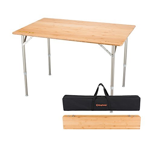色65*50cm KingCamp(キングキャンプ) アウトドアテーブル 竹製表面 UV