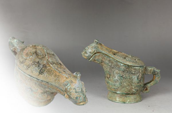古董品 唐物 中国古美術 西周 時代物 饕餮紋 精彫細工 古銅 青銅盛酒器
