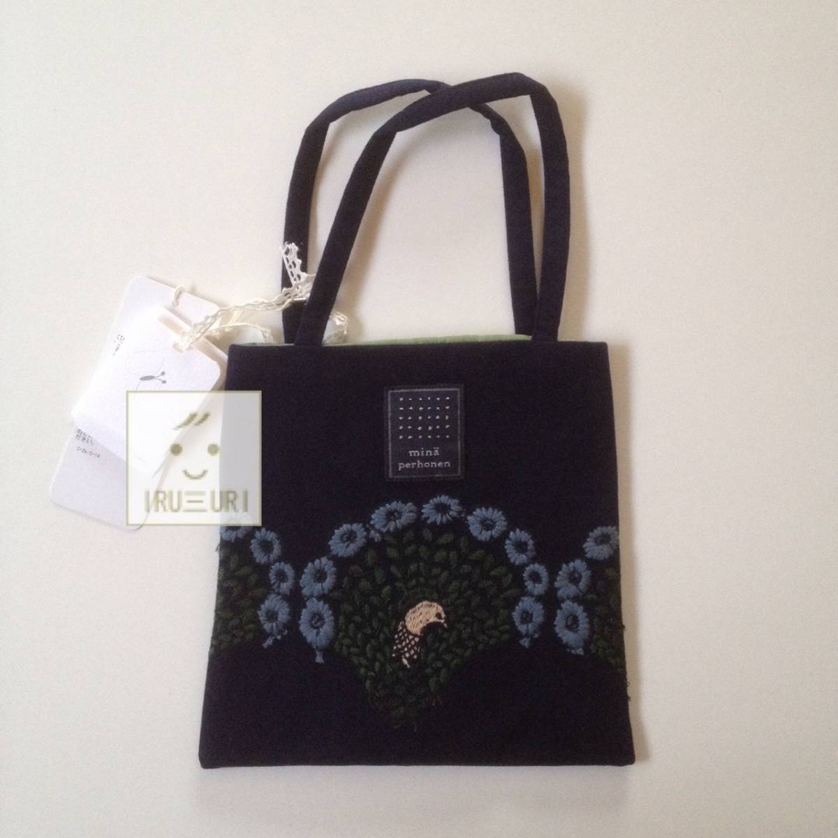 100%新品，格安 mina perhonen ミニバッグ peacock navy mini bag 