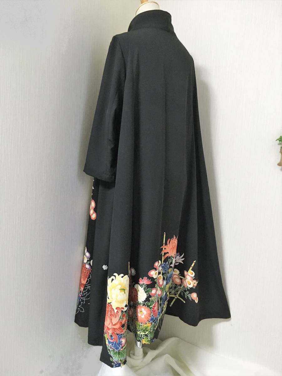 アンティーク刺繍金駒刺繍菊花花菱振袖晴れの日 着物 022a 古布 アンティーク刺繍金駒刺繍菊花花菱振袖晴れの日 着物 022a 古布