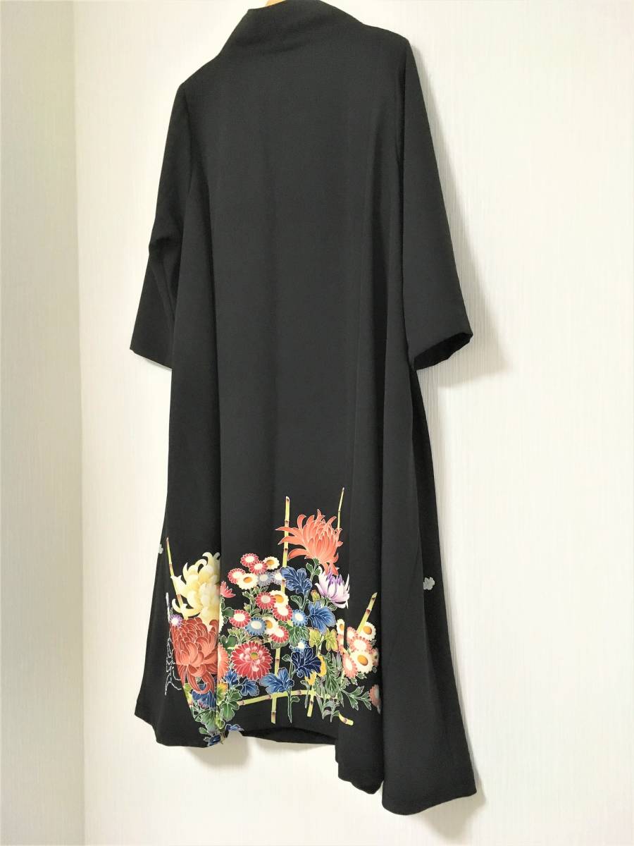 アンティーク刺繍金駒刺繍菊花花菱振袖晴れの日 着物 022a 古布 アンティーク刺繍金駒刺繍菊花花菱振袖晴れの日 着物 022a 古布