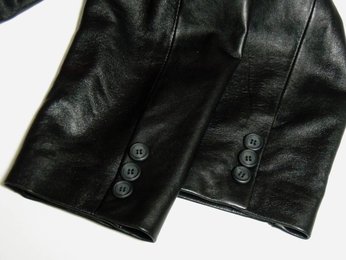 美品 高級 ラム レザー メンズ L&B HOMME 羊革 テーラード ジャケット 