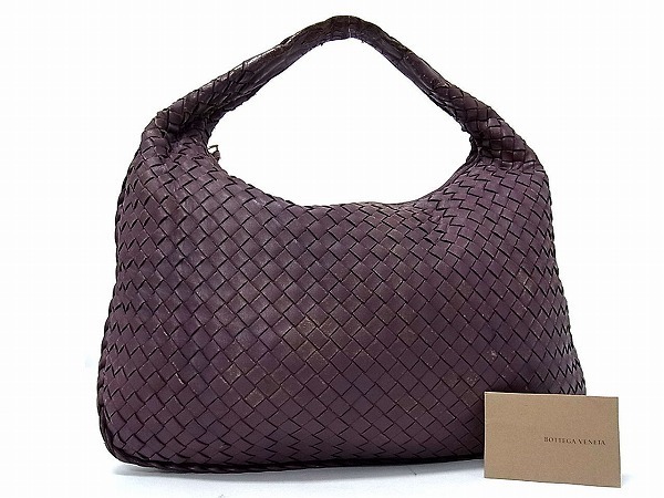  1円 BOTTEGA VENETA ボッテガヴェネタ レザー イントレチャート ラムスキン ショルダーバッグ ハンドバッグ パープル系 P345EO(かばん、バッグ)｜売買されたオークション情報、yahooの商品情報をア 女性用
