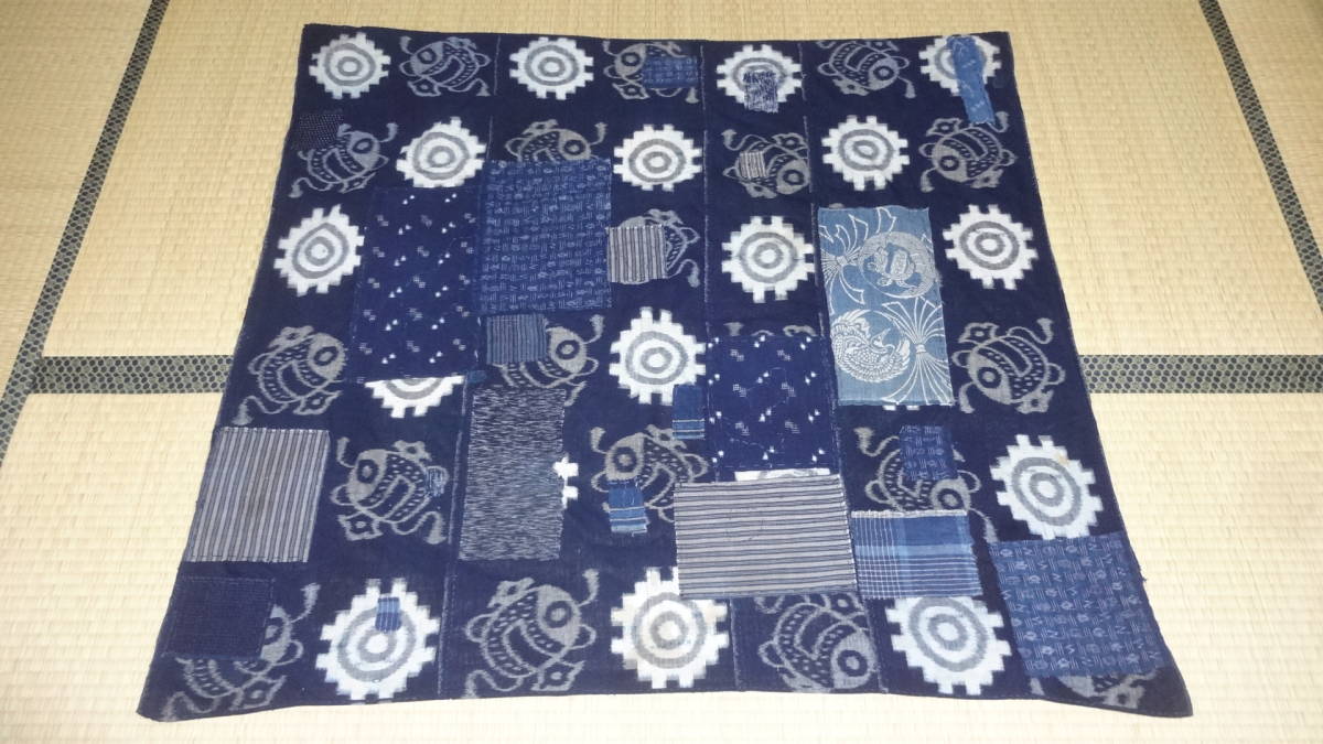 品質保証，お買い得 昔古布 大正時代の 藍染手織木綿 襤褸絵絣他３幅半 長１０８ 継ぎ接ぎ 刺し子 BORO 敷物 壁掛け(リメイク素材)｜売買されたオークション情報、yahooの商品情報をアーカイブ公開 - オークファ リメイク素材