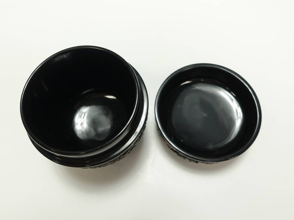 棗 N909 『高橋連峰作』『村上堆朱』『朱溜塗』『平棗』 (工芸品
