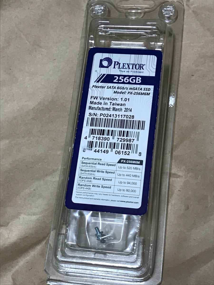 Plextor mSATA SSD 256GB PX-256M6M 未開封