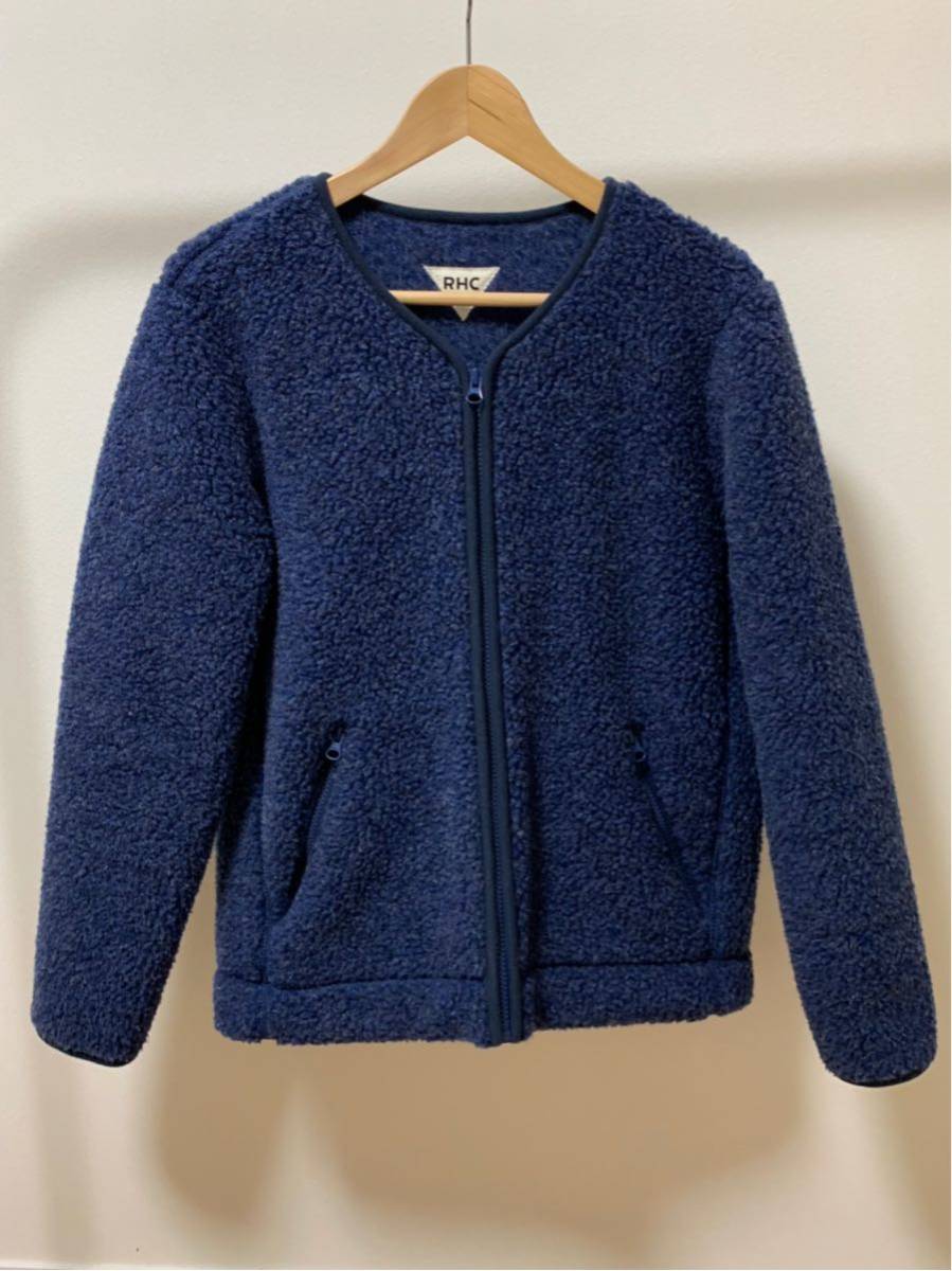 美品】 RHC Ron Herman ノーカラー ジップアップ ボアブルゾン 