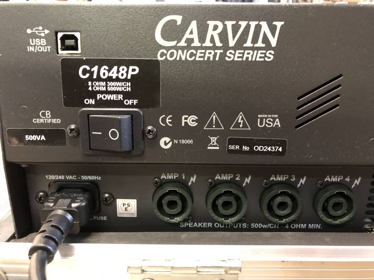 CARVIN C1648-P 人気の4chパワードミキサー／ハードケース付き【訳アリ