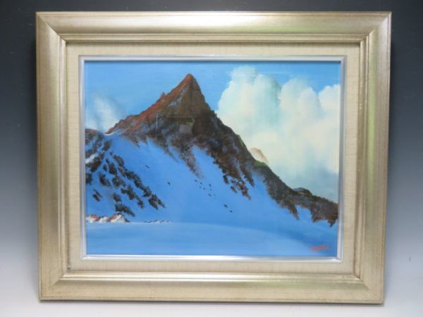 ☆鳥海山と水田・肉筆油彩画・F6キャンバスのみ ☆鳥海山と水田・肉筆